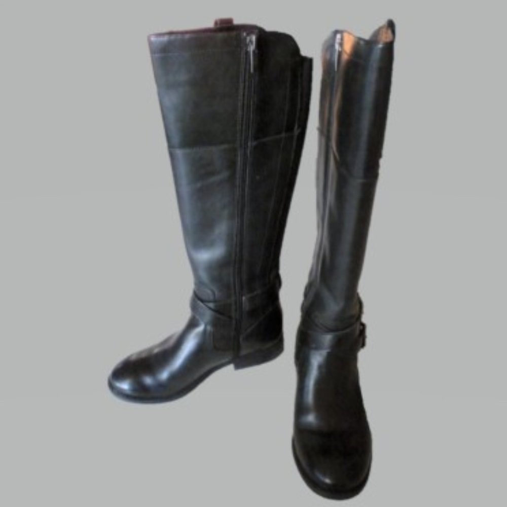 Marc Fisher 5m Black Tall Riding Boot With Buckle - image 1